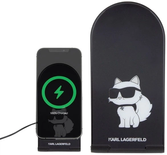Ładowarka bezprzewodowa Karl Lagerfeld Choupette MagSafe 15W Black (3666339170516) - obraz 2