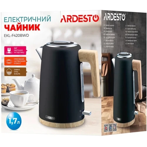 Електрочайник Ardesto EKL-F420BWD - Фото 5 Електрочайник Ardesto EKL-F420BWD - зображення 5