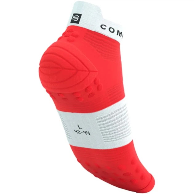 Носки для бега марафона Compressport Pro Racing Socks V4.0 Run Low Fluo red/white XL (100081369) - изображение 4