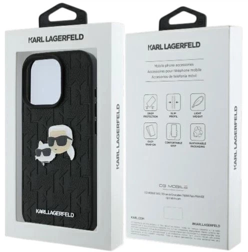Панель Karl Lagerfeld Monogram Karl & Choupette Head Pin для Apple iPhone 16 Pro Black (3666339329389) - зображення 8