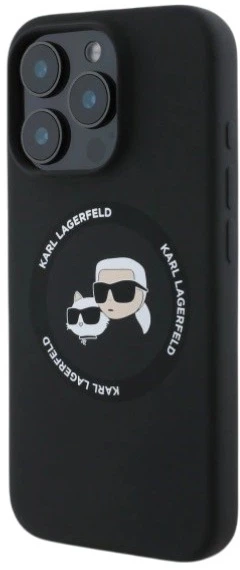 Панель Karl Lagerfeld Silicone Karl&Choupette Heads Ring MagSafe для iPhone 16 Pro Max Black (3666339343408) - зображення 2