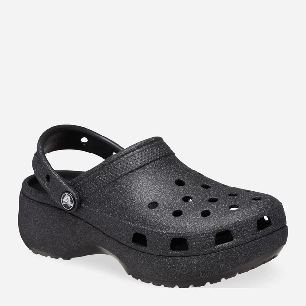 Жіночі крокси на платформі Crocs Classic Platform Glitter Clog W 207241-001, чорні, W6/36-37/22.9см - зображення 2