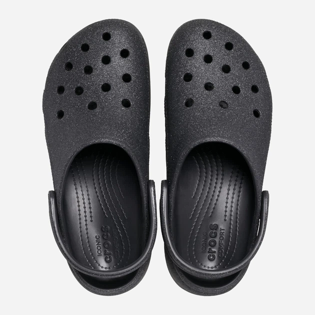 Жіночі крокси на платформі Crocs Classic Platform Glitter Clog W 207241-001, чорні, W6/36-37/22.9см - зображення 4