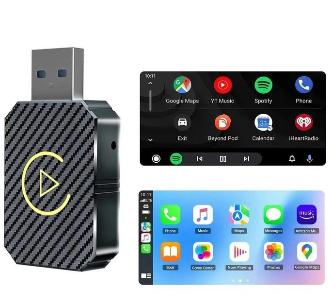 Адаптер CarPlay Android Auto беспроводной для авто USB Bluetooth Черный - изображение 3