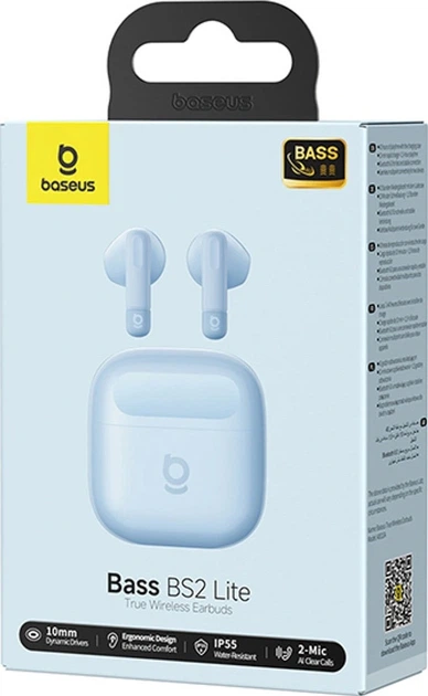 Навушники Baseus Bass BS2 Lite TWS Blue (6942521200382) - зображення 5