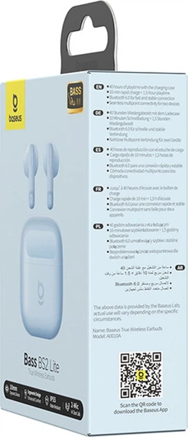 Навушники Baseus Bass BS2 Lite TWS Blue (6942521200382) - зображення 7