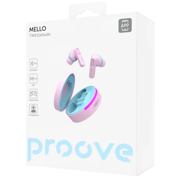 Навушники BT Proove Mello TWS with ANC (APP) (Cotton Candy) - Фото 4 Навушники BT Proove Mello TWS with ANC (APP) (Cotton Candy) - зображення 4