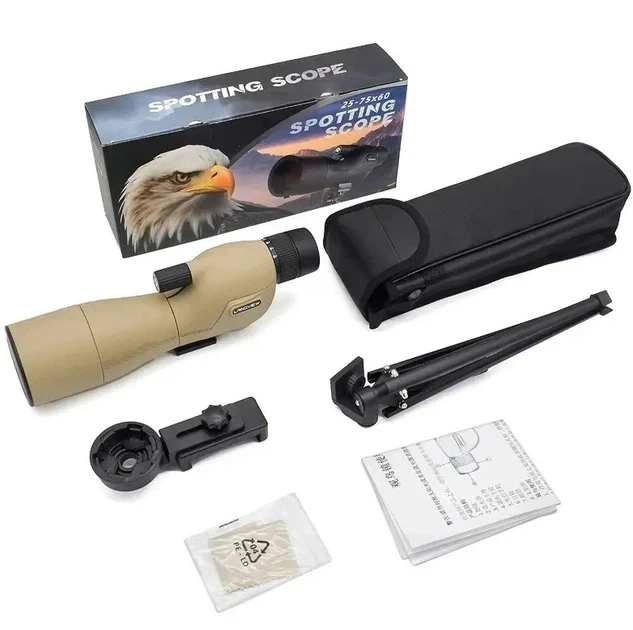 Монокуляр Spotting Scope 25–75x з тримачем для смартфона 60 мм Brown (3_08045) - зображення 5