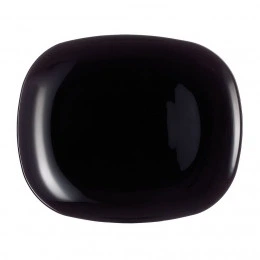 Тарілка десертна Luminarc Sweet Line Black 21.5 х 19 см з ударостійкого скла овальна (E7996) - Фото 1 Тарілка десертна Luminarc Sweet Line Black 21.5 х 19 см з ударостійкого скла овальна (E7996) - зображення 1
