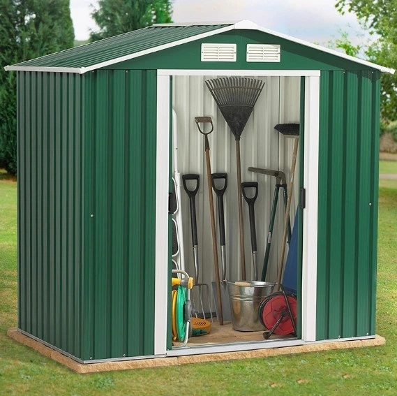 Сарай Duramax ECO металевий 202x122x181см зелений з білим (5178) - зображення 3