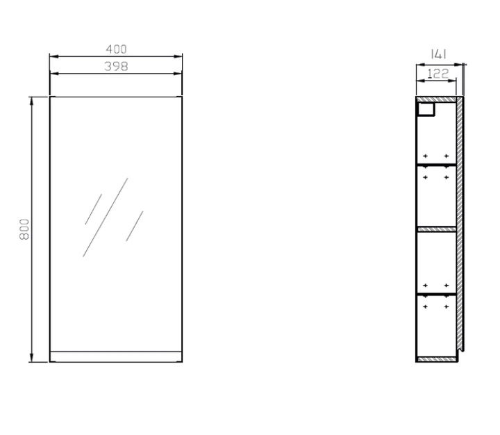 Шафа дзеркальна Cersanit Moduo 40x14,1x80см сіра (S590-031) - зображення 3