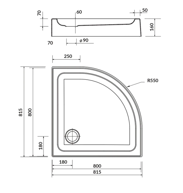 Душевой поддон Cersanit Tako 80x80x16см (S204-003) - изображение 3