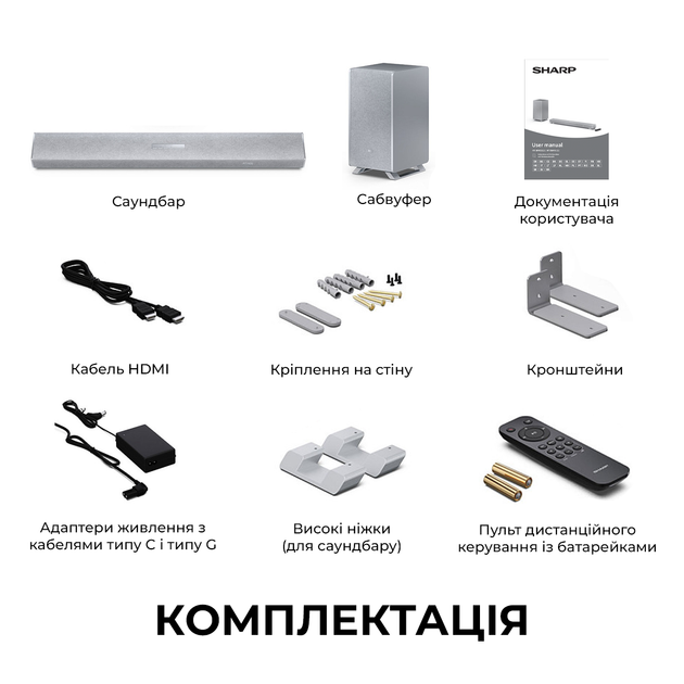 Саундбар Sharp HT-SBW55121(SL) - зображення 8