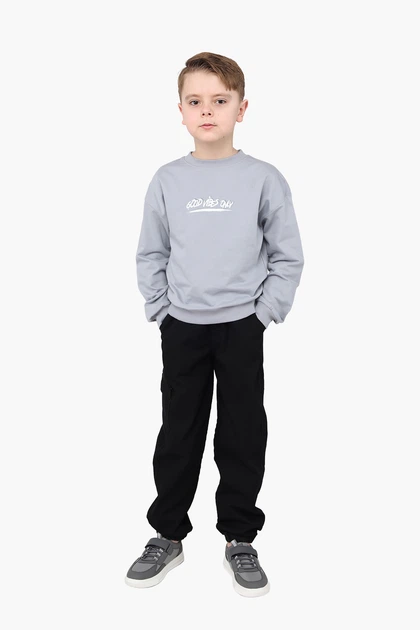 Світшот для хлопчика YUKI сірий 134 ЦБ-00290806 - Фото 2 Світшот для хлопчика YUKI сірий 134 ЦБ-00290806 - изображение 2