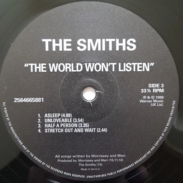 The Smiths - The World Won't Listen (2 пластинки, 180 грамм, Сборник, Переиздание) - Фото 5 The Smiths - The World Won't Listen (2 пластинки, 180 грамм, Сборник, Переиздание) - изображение 5