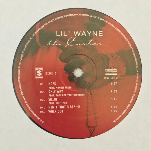 Lil Wayne - Tha Carter (2 платівки, Альбом, Лімітоване, Перевидання) - Фото 6 Lil Wayne - Tha Carter (2 платівки, Альбом, Лімітоване, Перевидання) - зображення 6