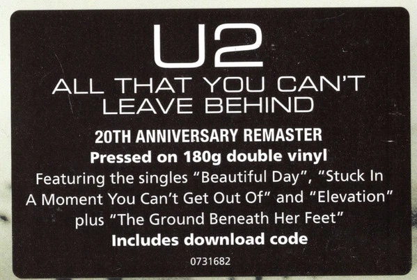 U2 - All That You Can't Leave Behind (2 пластинки, Юбилейное издание на 20-летие, Ремастеринг, Альбом, Переиздание) - изображение 9