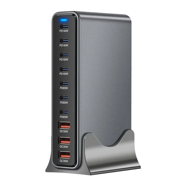 Зарядний пристрій Bakeey YMX-765W 765W, 10 портів USB (3 USB-A + 7 USB-C), швидка зарядка PD/QC, настільна зарядна станція, - Фото 2 Зарядний пристрій Bakeey YMX-765W 765W, 10 портів USB (3 USB-A + 7 USB-C), швидка зарядка PD/QC, настільна зарядна станція, - зображення 2
