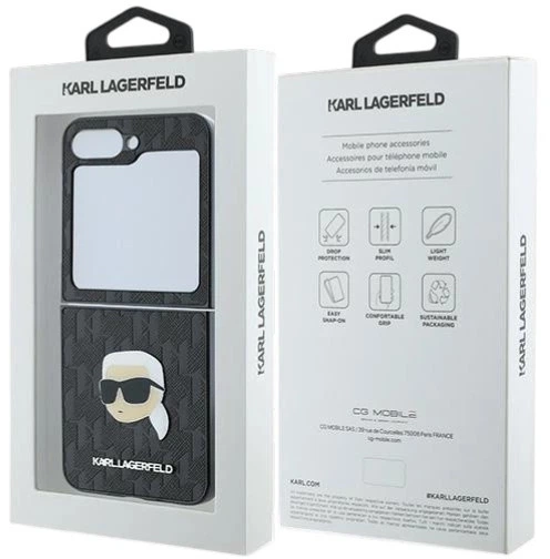Etui Karl Lagerfeld Saffiano Monogram do Samsung Galaxy Z Flip 6 Black (3666339322441) - obraz 8