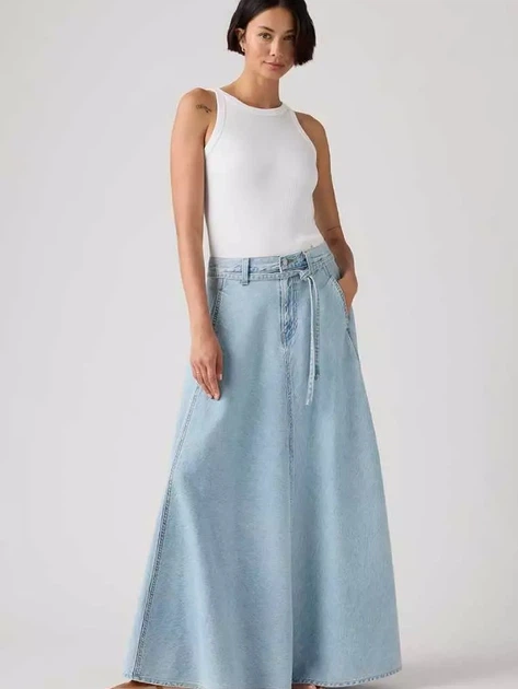 Spódnica damska jeansowa długa Levi`s XL Skirt 001T4-0014 28 Błękitna (5401187786247) - obraz 6