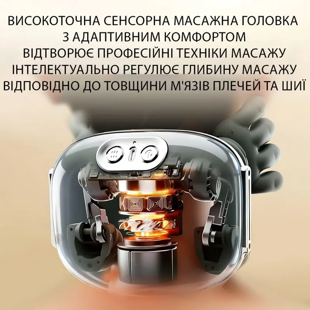 Беспроводной массажер для шеи и спины HANSON HN-831 для шеи и спины с инфракрасным прогревом 4D Shiatsu - изображение 6