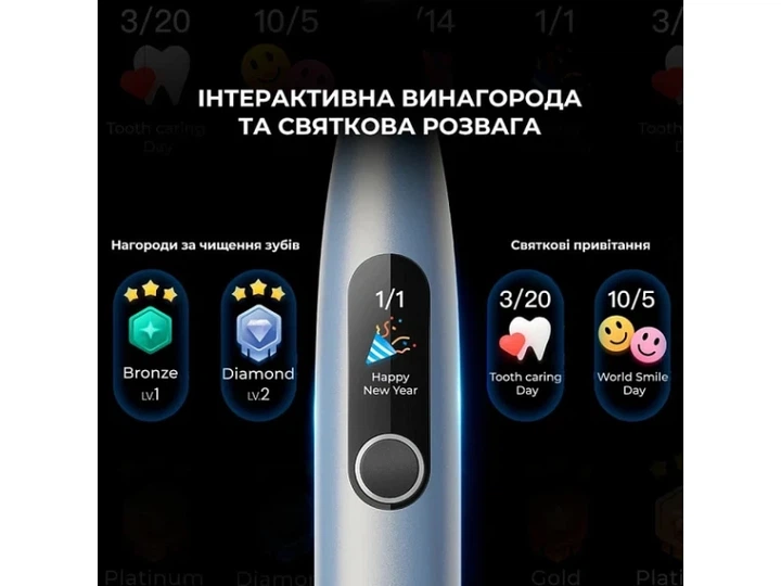 Електрична зубна щітка Oclean X Plus Pro Digital Silver (6970810556179) - изображение 7