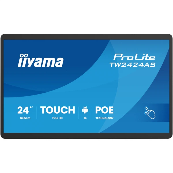 IIYAMA 23.8" 16:9 ips сенсорний рк монітор, 1920х1080, 45 0 кд/м2, ос Андроід 14, 24/7, PoE, проекційно-ємні tw2424as-b3p - Фото 1 IIYAMA 23.8" 16:9 ips сенсорний рк монітор, 1920х1080, 45 0 кд/м2, ос Андроід 14, 24/7, PoE, проекційно-ємні tw2424as-b3p - зображення 1