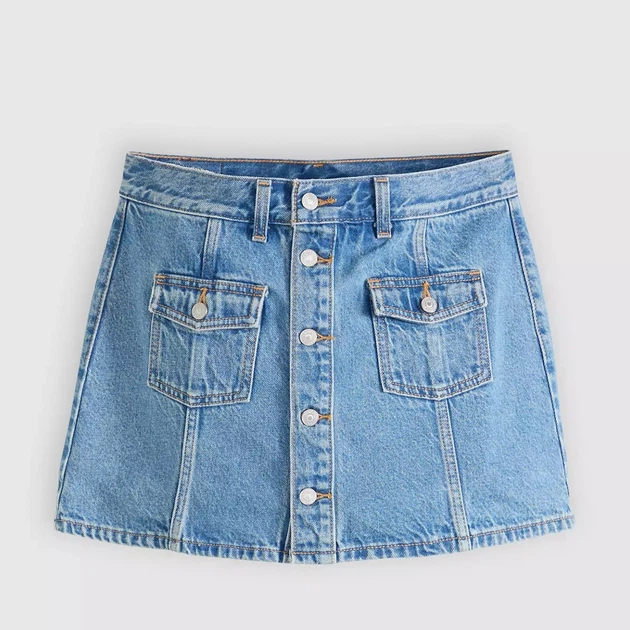Спідниця джинсова міні літня жіноча Levi`s Button Front Skort 005NA-0000 25 Блакитна (5401187796390) - зображення 7