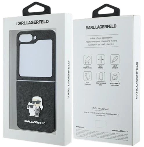 Etui Karl Lagerfeld Saffiano Metal Pin do Samsung Galaxy Z Flip 6 Black (3666339322502) - obraz 8