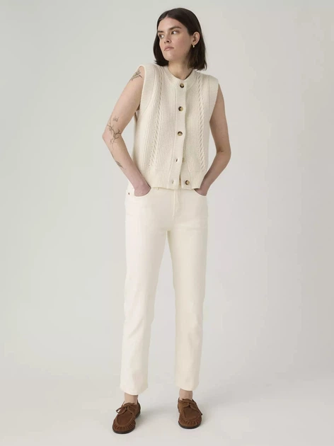 Jeansy regular fit damskie Levi`s 501® Crop 36200-0374 W27L26 Białe (5401187264721) - obraz 6