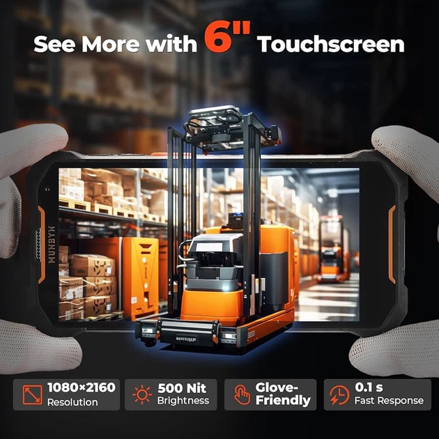 Сканер штрихкодов MUNBYN AceScan AS01, Android 14, 6|, Zebra SE4710, 1D/2D/QR - изображение 4