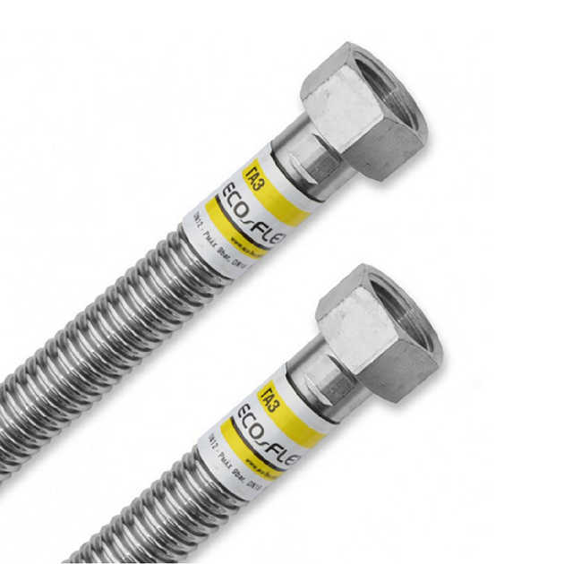 Шланг газовий нержавіючий d16 3/4"х3/4" ВВ 80 см ECO-FLEX - Фото 1 Шланг газовий нержавіючий d16 3/4"х3/4" ВВ 80 см ECO-FLEX - изображение 1