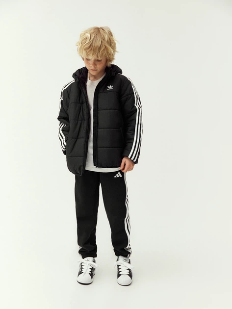 Детская демисезонная куртка для мальчика Adidas Adicolor Originals IY7497 128 см Black (4067895596045) - изображение 7