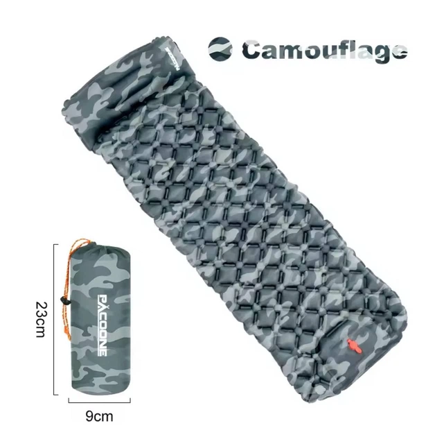 Коврик надувной туристический (матрас) Pacoone с подушкой и встроенным насосом Camouflage Камуфляжный - изображение 4