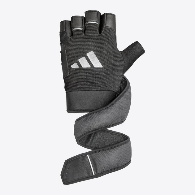 Рукавички для тренувань Adidas Wrist Wrap, XS (обхват 18-19 см), дихаючі, Чорні, екошкіра, для фітнесу та спорту (ADGB-15050) - Фото 3 Рукавички для тренувань Adidas Wrist Wrap, XS (обхват 18-19 см), дихаючі, Чорні, екошкіра, для фітнесу та спорту (ADGB-15050) - зображення 3