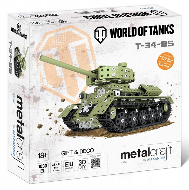 Конструктор металлический Alexander Metalcraft World of Tanks T-34-85 32406 (5906018032406) - Фото 3 Конструктор металлический Alexander Metalcraft World of Tanks T-34-85 32406 (5906018032406) - изображение 3