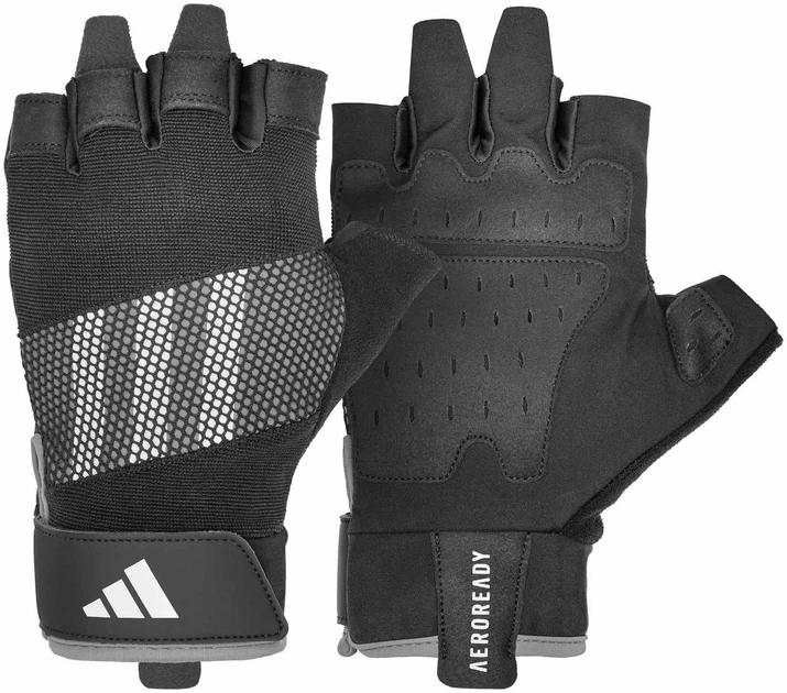 Перчатки для тренировок Adidas Performance, S (обхват 19-20 см), дышащие, Серые, экокожа, для фитнеса и спорта (ADGB-15011GR) - Фото 2 Перчатки для тренировок Adidas Performance, S (обхват 19-20 см), дышащие, Серые, экокожа, для фитнеса и спорта (ADGB-15011GR) - изображение 2