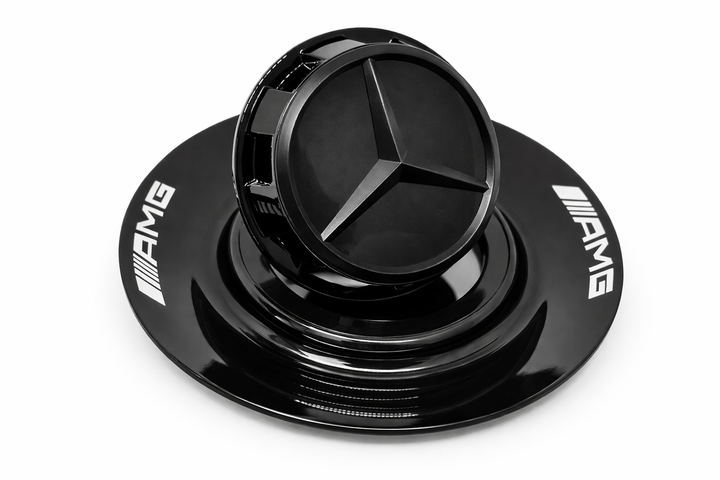 Колпак-заглушка Mercedes AMG 154мм чорний глянець Колпачок диска з різьбою Кришка AMG - зображення 2