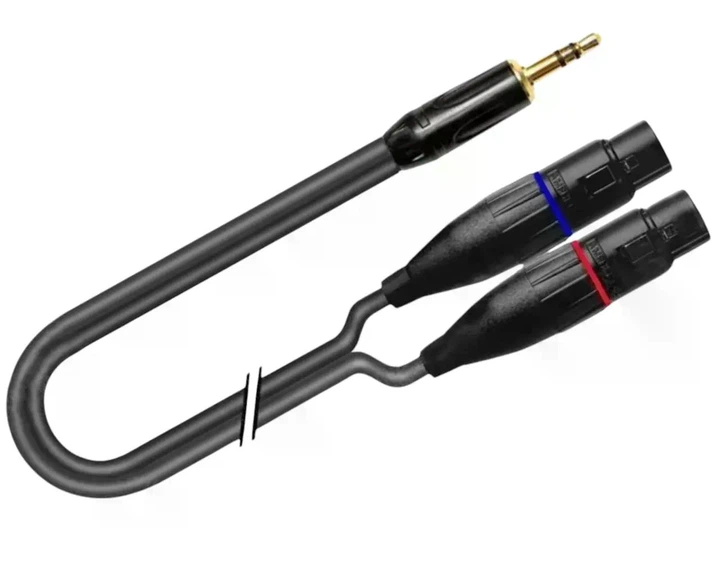 Кабель 3.5 мм стерео штекер на два XLR3 гнезда 50 см модель 1T-AIC47-00.5 матовый корпус медь - Фото 4 Кабель 3.5 мм стерео штекер на два XLR3 гнезда 50 см модель 1T-AIC47-00.5 матовый корпус медь - изображение 4