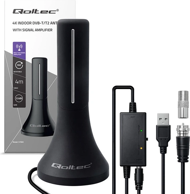 Wewnętrzna antena Qoltec TV DVB-T/T2 (5901878570655) - obraz 12