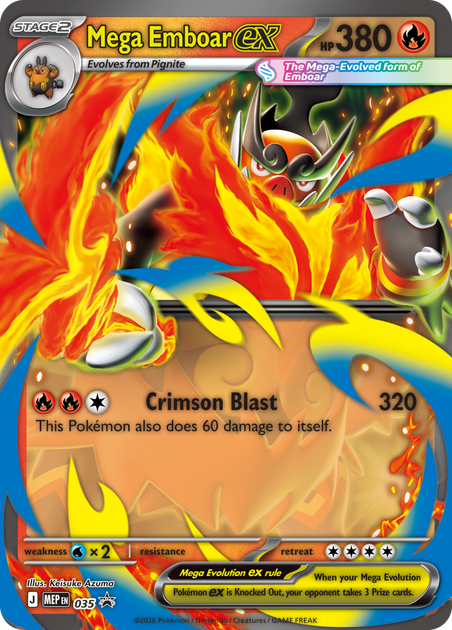 Набір карток Pokemon TCG: Mega Evolution - Ascended Heroes - Mega Emboar ex Box (196214132092) - зображення 5