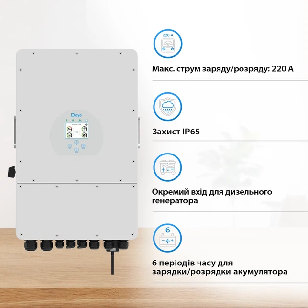 Гібридний інвертор DEYE SUN-10K-SG02LP1-EU-AM3 - зображення 3