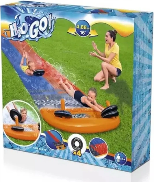 Водна гірка Bestway подвійна 488 см B52391 (6942138983050) - зображення 4