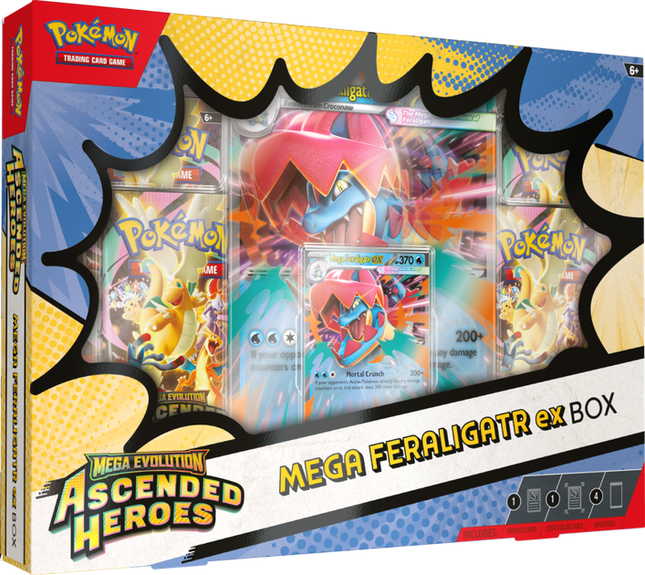 Zestaw kart Pokemon TCG: Mega Evolution - Ascended Heroes - Mega Feraligatr ex Box (196214132153) - obraz 2