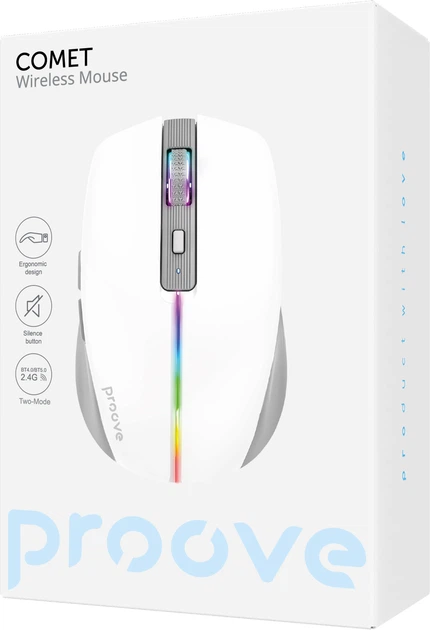 Мышь Proove Comet Wireless/Bluetooth White/Grey (637460003) - изображение 11