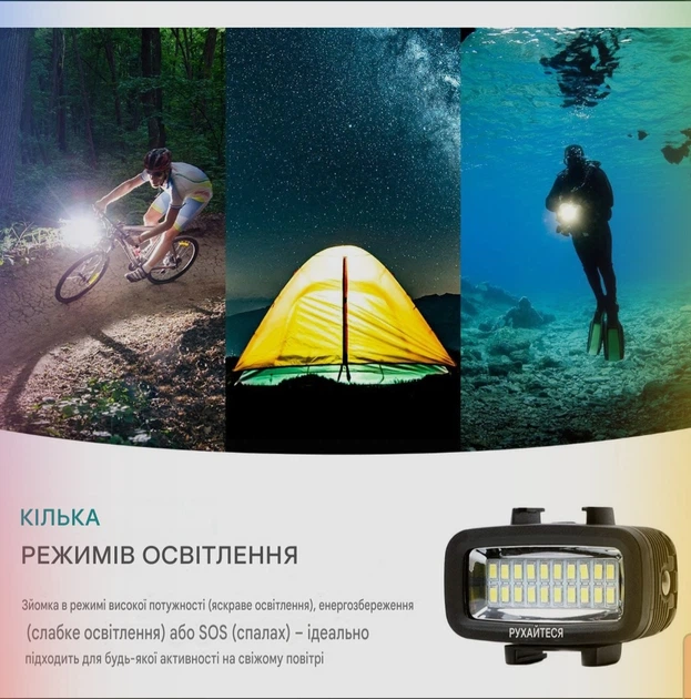 Комплект оборудования для дайвинга Movo diverig3 с 2 водонепроницаемыми светодиодными фонарями - совместим с gopro hero3-hero8 и dji osmo action cam - изображение 6