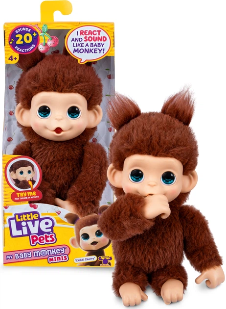Интерактивная игрушка Moose Обезьянка Чики Черри Коричневая (630996267653) - изображение 2
