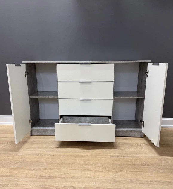 Комод Standart 4+2 Бетон/Білий 1254x800x345 мм. - изображение 4