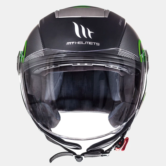 Мотошолом MT Helmets City Eleven Tron Matt Black Fluor Green S - зображення 3