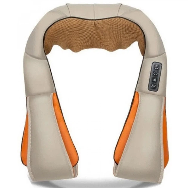 Массажер для шеи спины с ИК-подогревом | Massager of neck kneading Plus | Роликовый массажер-накидка на плечи - изображение 2